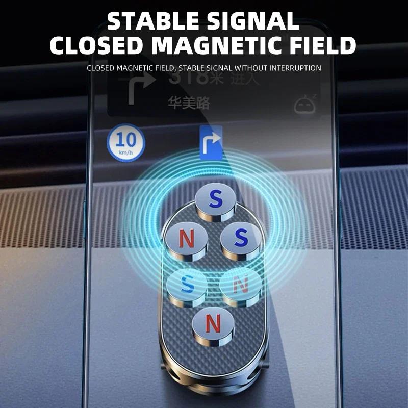 Car Magnetic Folding Phone Holder Car Navigation Phone Holder AntiShake Bracket For Ford SMax CMax Kuga Escape Monde 4 Focus 3