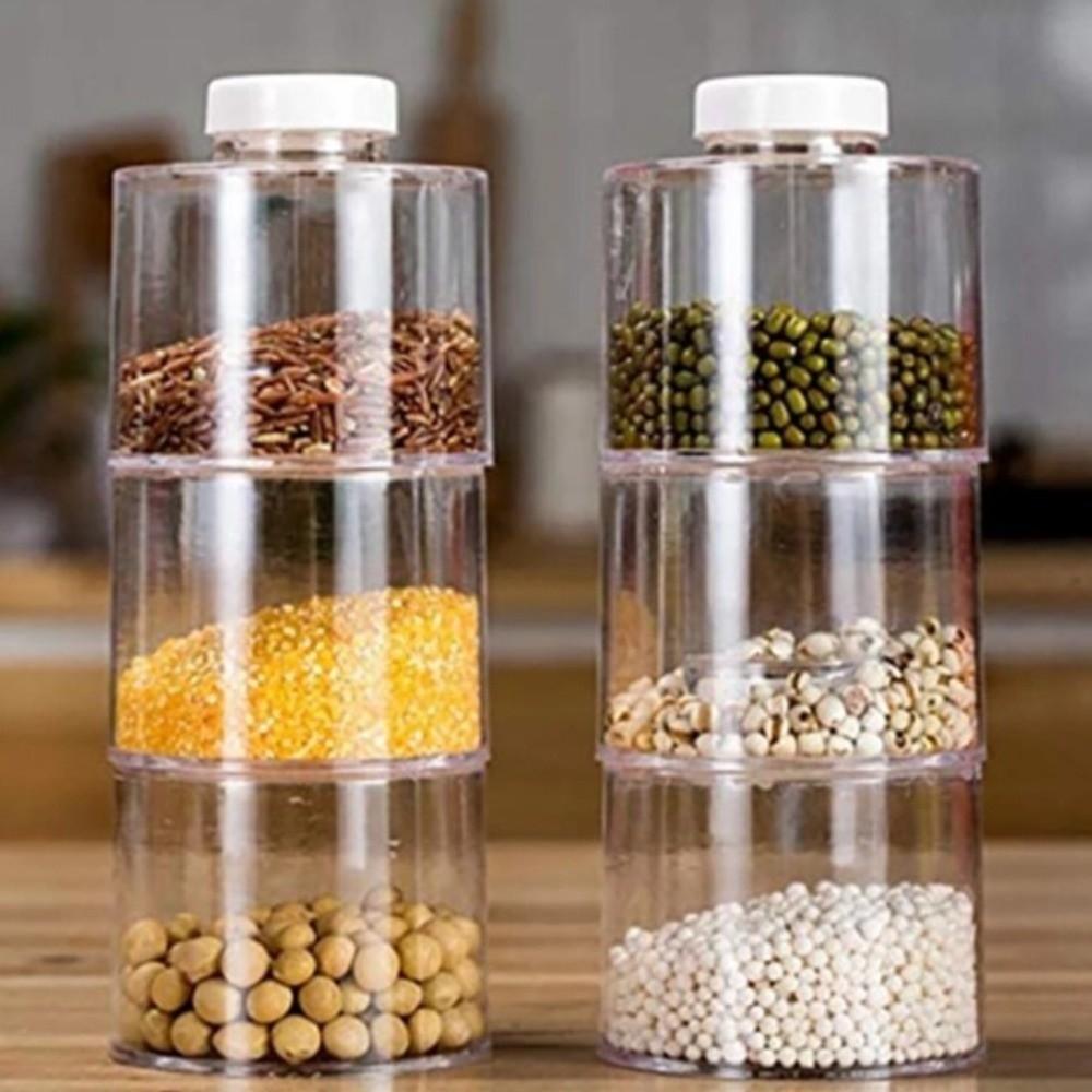 6pcs Airtight Seal Stackable Seasoning Bottle Removable Lids Seasoning Storage Box for Salt Spices