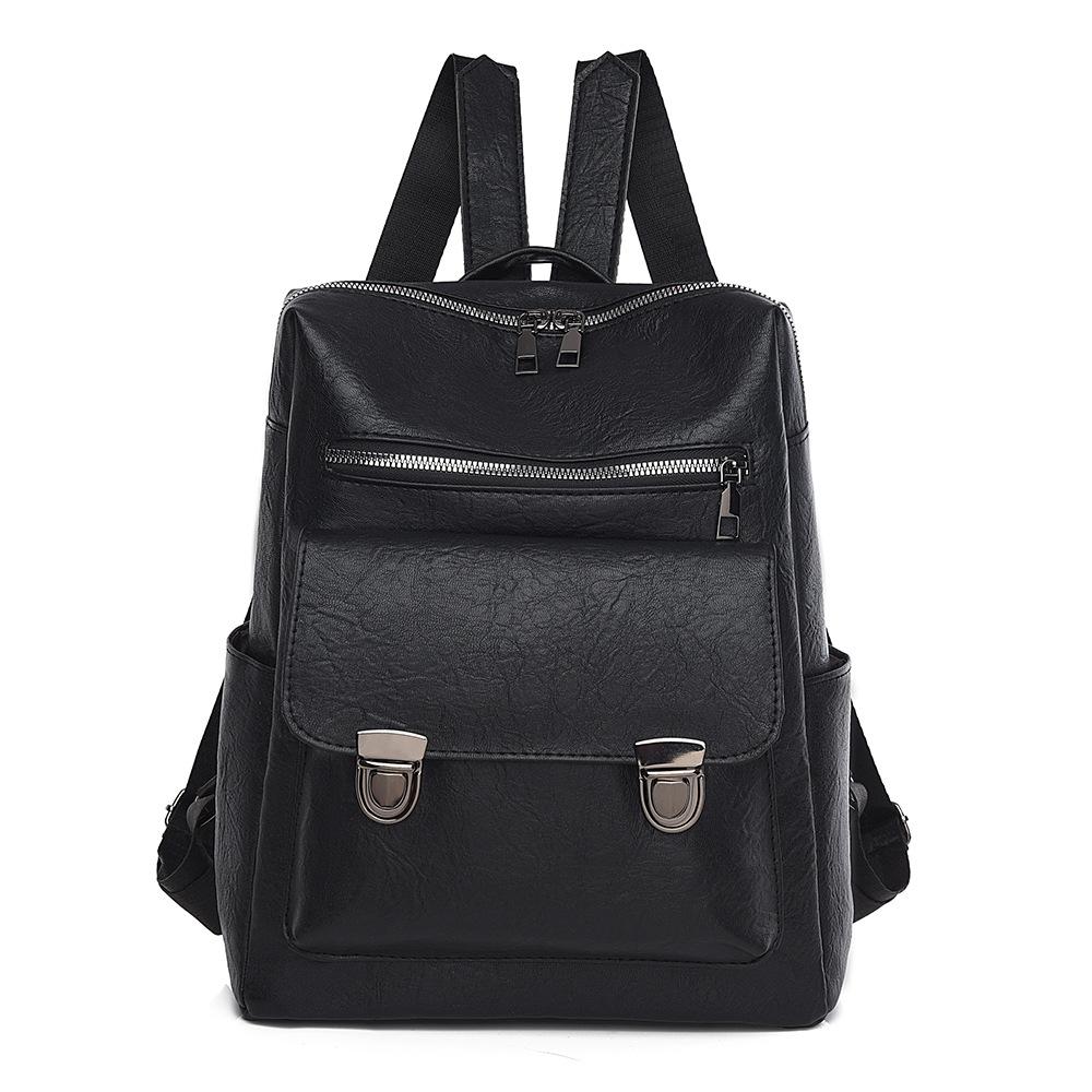 College style casual backpack large capacity color matching simple fashion student schoolbag British Hong Kong style retro commuter bag