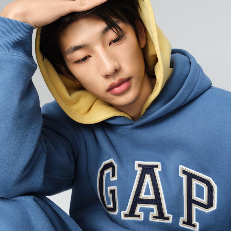GAP Unisex Embroidered Logo Fleece Hoodie
