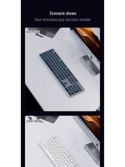 K3 Ultra-Thin Aluminum USB-C Wired Keyboard for Laptop, Desktop, Gaming, and Office