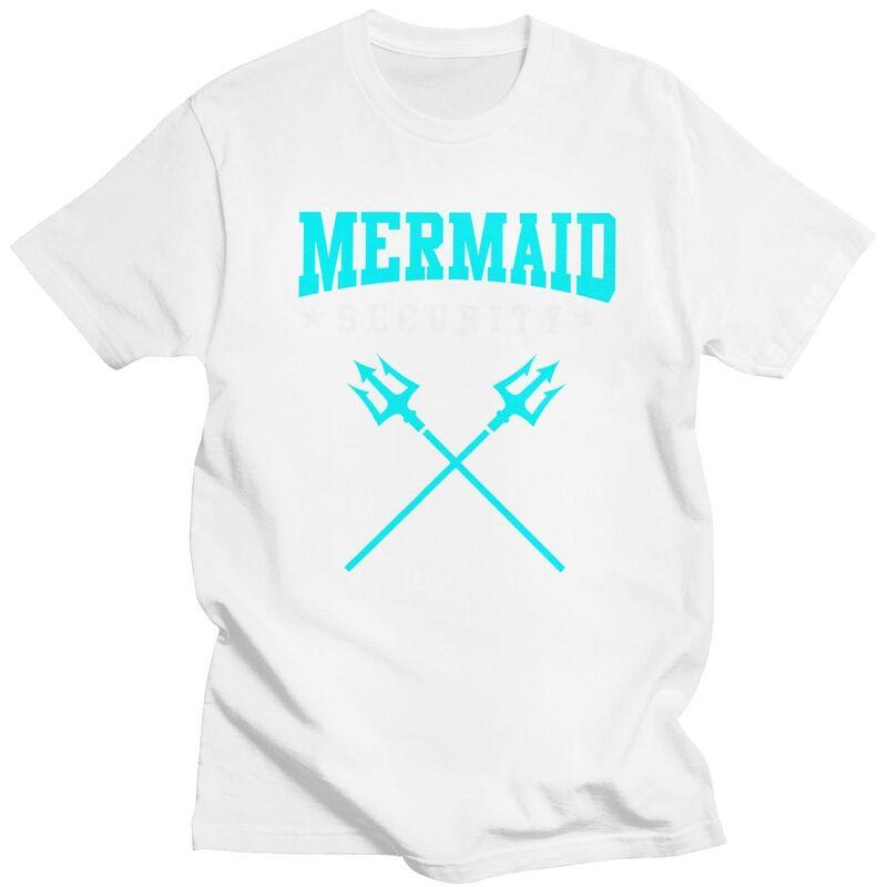 Mermaid Security Funny Swimming Quote T Shirt Unisex Short Sleeves Casual Tee Shirt Summer Style Loose Fit 100 Cotton Camisetas