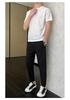 Men's Summer Ice Silk T-Shirt & Breathable Spandex Pants Set - High Elasticity, Sports Casual, Couple Style
