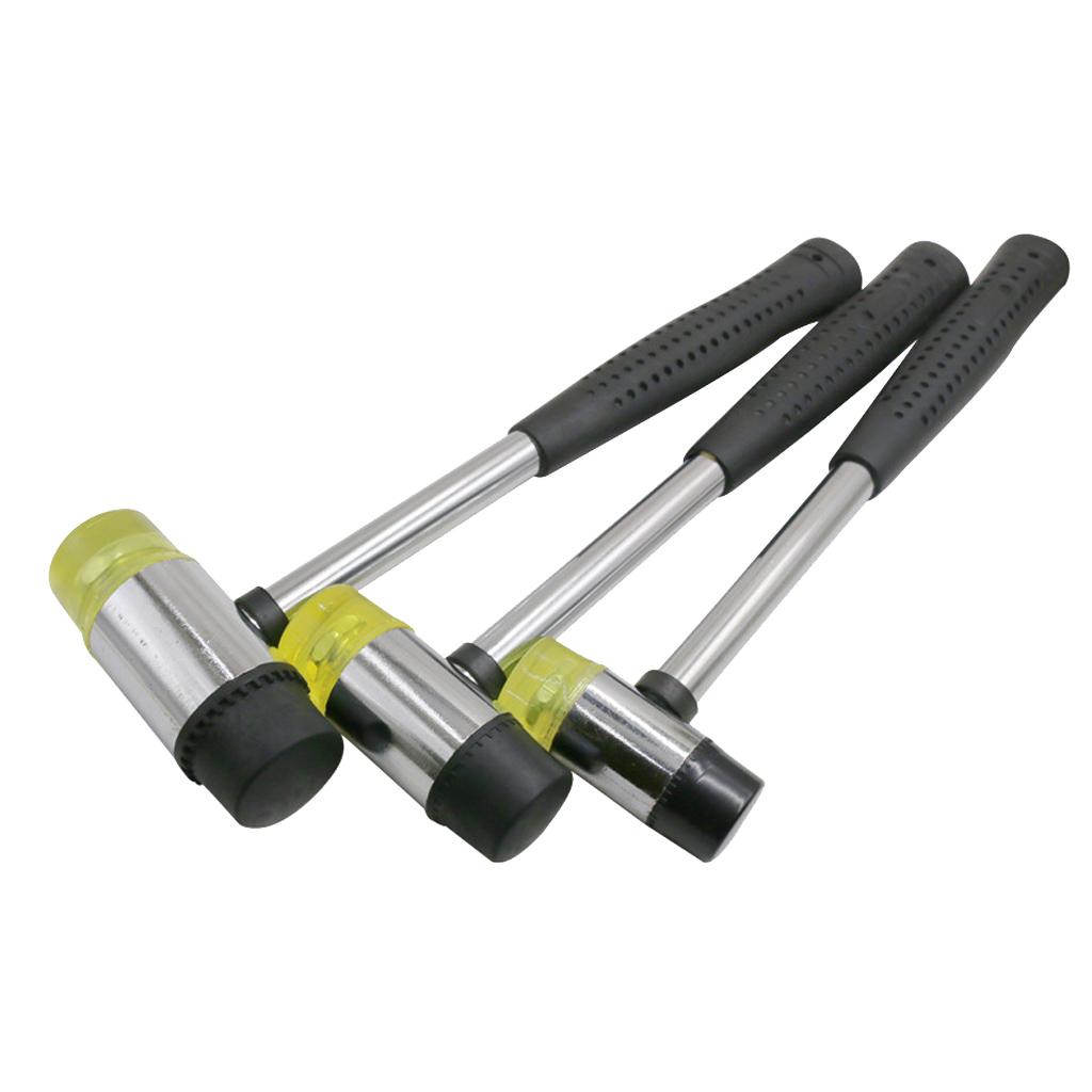 25mm Plastic and Rubber Hammer Mallet for Jewelry, Leather Crafts, Woodworking (Black)