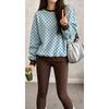 Girls' Dot & Rocket Print Casual Comfortable Soft Loose Pullover Sweatshirt and Leggings 2-Piece Set, New Autumn/Winter, Playful, Sweet and Cool Style