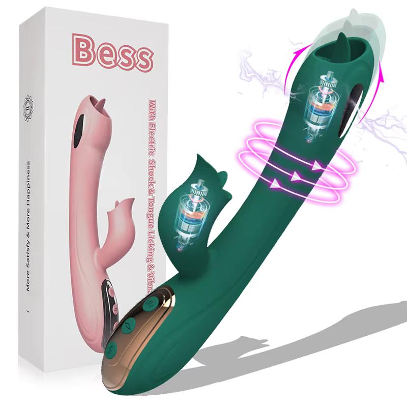 Electric Shock Dildo Vibrators Tongue Licking Clitoral G Spot Stimulator Vaginal Masturbator Adult Products Sex Toys For Women