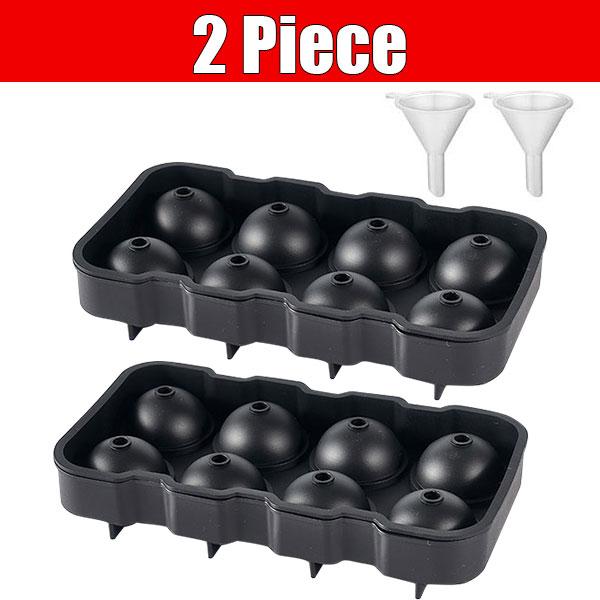Large Sphere Ice Cube Molds 4/8 Grid Whiskey  Mold Leak-free Round  Cube Mold Easy Fill & Release  Ball Maker Tools