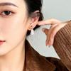 Retro Geometric Faux Pearl Dangle Earrings, Irregular Stud Design for Women, Clip-On for Non-Pierced Ears