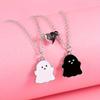 Set of 2 Black And White Ghost Necklaces