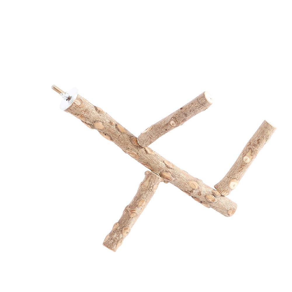Finches Wooden Natural Conure Bird Perch Parrot Toy Chewing Stick Wood Stand