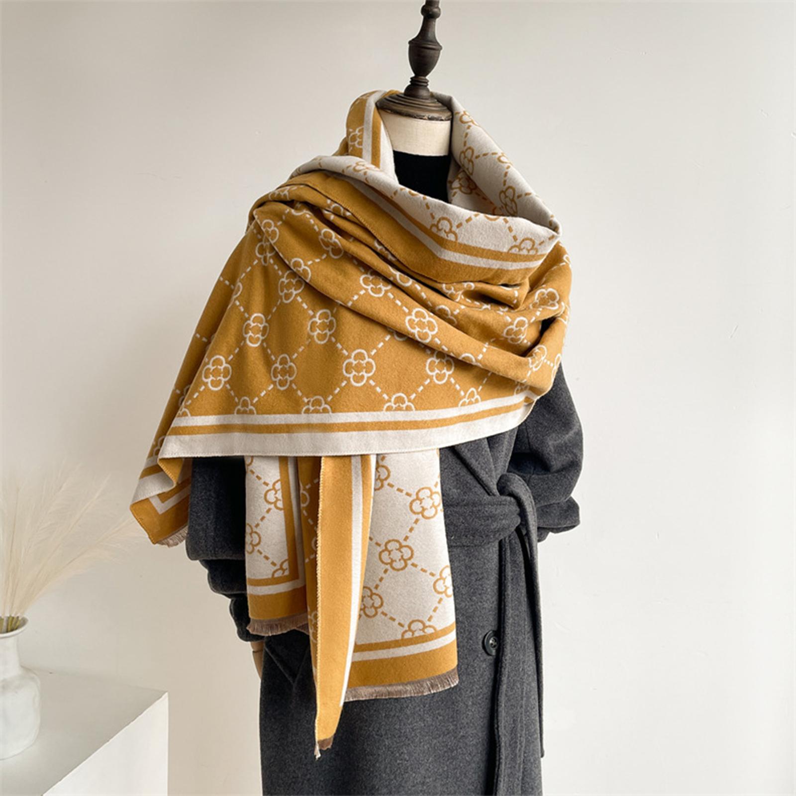 

Women s Scarf With High-end Feel, Versatile Shawl, Extra Thick And Warm Scarf For External Use One Size жовтий