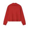 Fila CNY Fashion Simple Basic Sweet Cute Versatile Casual Comfortable Loose Knit Half-Zip Blush Sweater Women Sweater Red F11W619404FPK
