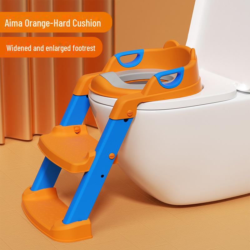 

Детская складная лестница для унитаза с кольцом - подходит для мальчиков и девочек hard mat, upgraded version