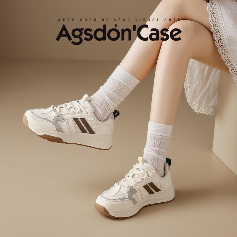 Agsdon Women s Mesh Breathable Thick Sole Casual Sneakers 39