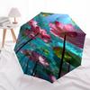 1pc Lotus Pond Reflection Umbrella with Plastic Handle,Suitable for All Seasons UmbrellaPT445