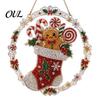 Acrylic Hanging Gift Christmas Faux Diamond Art Suncatcher, 2D Flat Window Ornament, Festive Pendant Beaded Pattern Holiday Decoration for Home, Tree