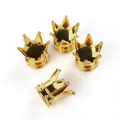 4 X Universal Golden Crown Car Truck Bike Tire Air Valve Stem Caps Wheel Rims