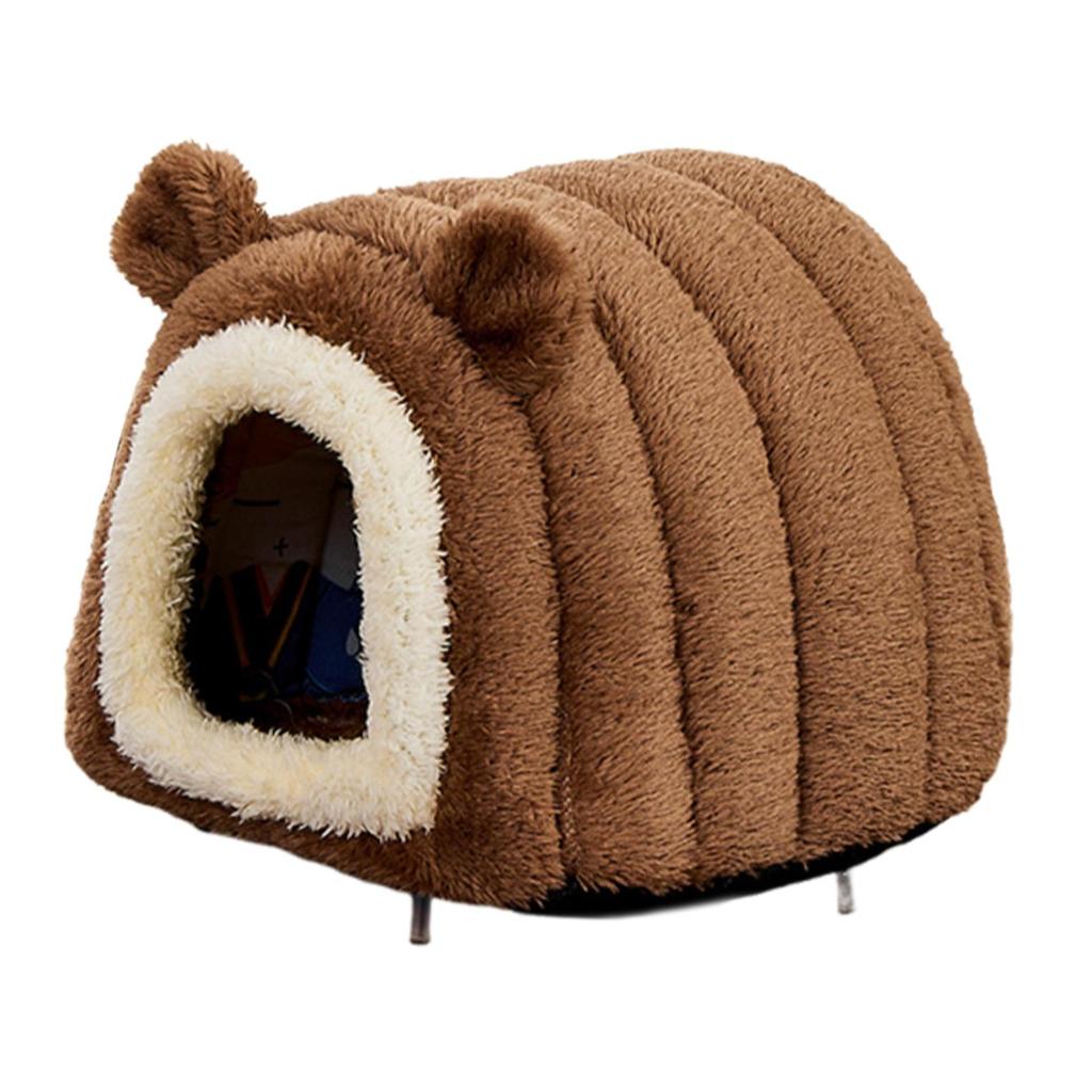 Hamster Bed Hideout House, Anti Slip Cute Plush Small Animals Bed for Hedgehog,