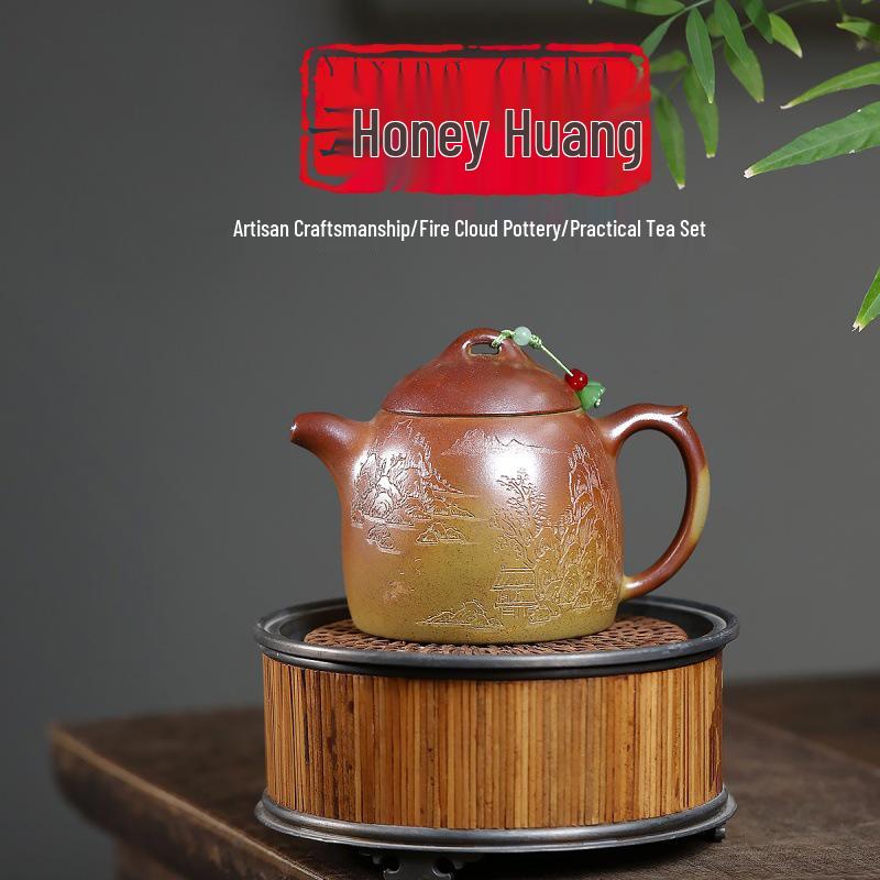 Yixing Purple Clay Yunhe Yanluan Handmade Tea Set – Golden Section Design 310cc