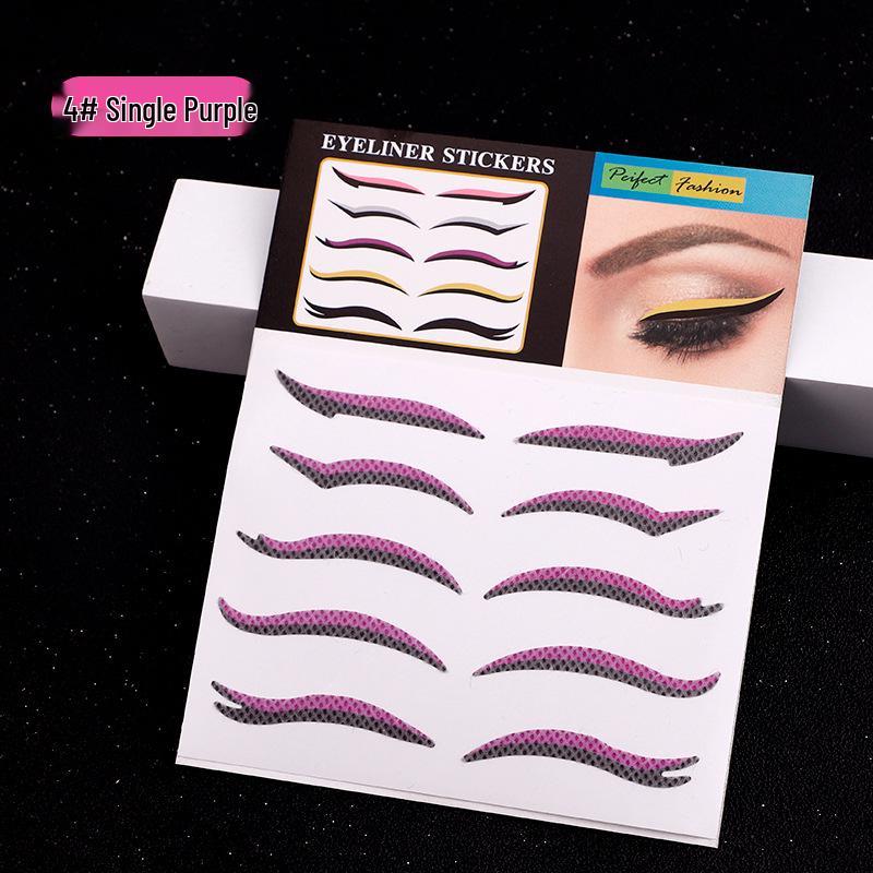 5 Pairs Self-Adhesive Eyeshadow and Double Eyelid Stickers for Stage, Party, Nightclub Makeup - European & American Style with Shimmer Eyeliner
