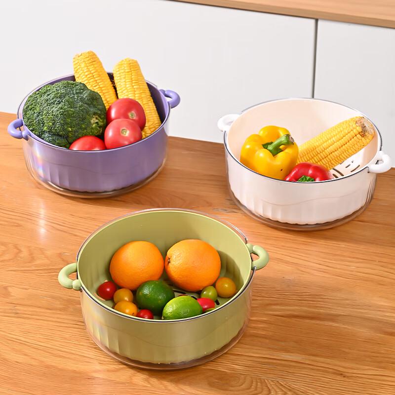Plastic Vegetable & Fruit Washing Basket Set