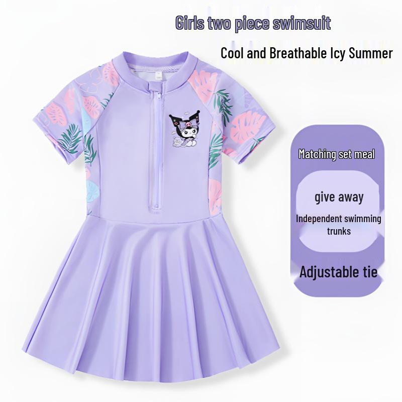 Einteiliger Badeanzug mit Rock für Mädchen