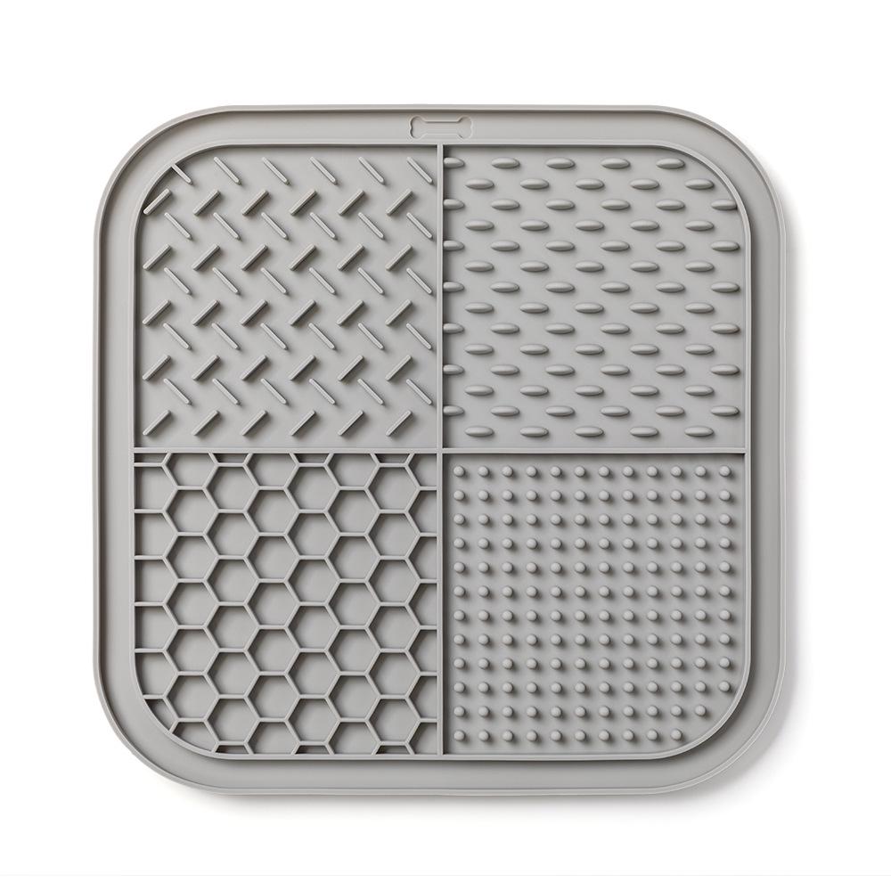 Pet Silicone Licking & Slow Feeding Mat with Large Suction Cups - Non-slip Design for Cats & Dogs.