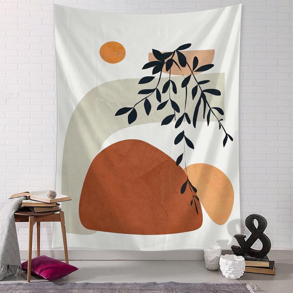 Sunrise Illustration Tapestry Wall Hanging Psychedelic Witchcraft Nature Landscape Aesthetics Room Home Art Decor