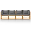 VidaXL Canapé de jardin à 4 places avec coussin Bois d'acacia massif