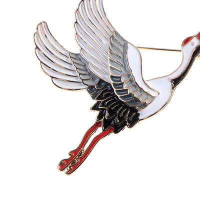 1st Pärlor Kranar Emalj Pin Vintage Bird Charm Broscher Dam Lyxsmycken