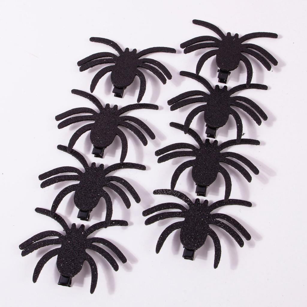 4/8pcs Girls Spider Hair Clips Cratoon Glitter Spider Hairpins Barrettes Clips Children Kids Halloween Party Hair Accessories