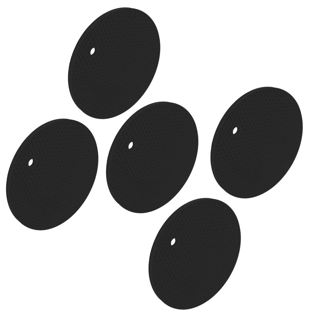 5PCS Silicone Trivet Mats Round Multipurpose Heat Resistant Non Slip Pads Pot Holders for Hot Pot