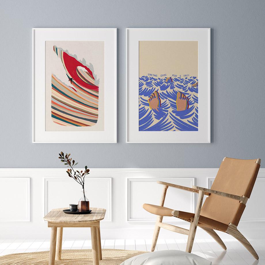 Surf Beach Ocean Vintage Posters Canvas Print Painting Wall Picture Art Modern Fashion Retro Abstract Living Room Interior Decor