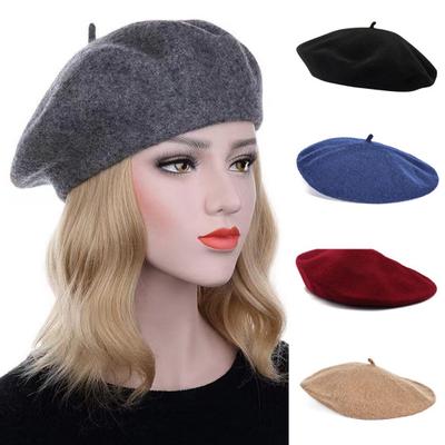 Kadın Bere Şapka Düz Renk Elastik Sıcak Yumuşak Ressam Şapka Sonbahar Kış Seyahat Günlük Giyim Moda Aksesuarı