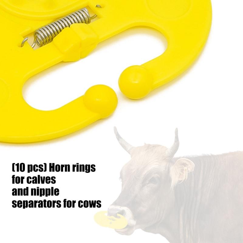Adjustable Calf Nose Rings Set Of 10 Secure Comfortable Design For Smooth Weaning Process In Calves And Cattle Farm Use