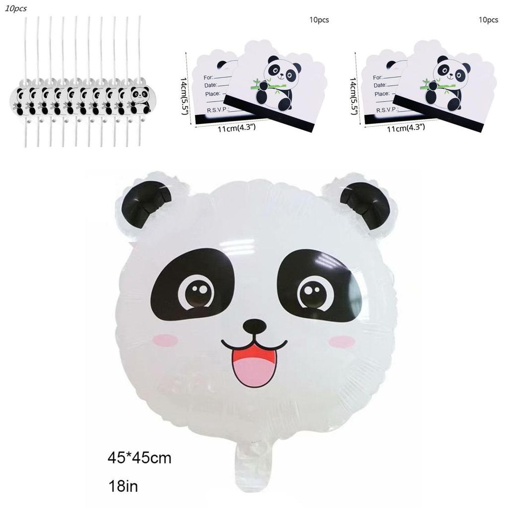 Charming Cartoon Panda Party Supplies Tableware Decor For Children's Day Festivities