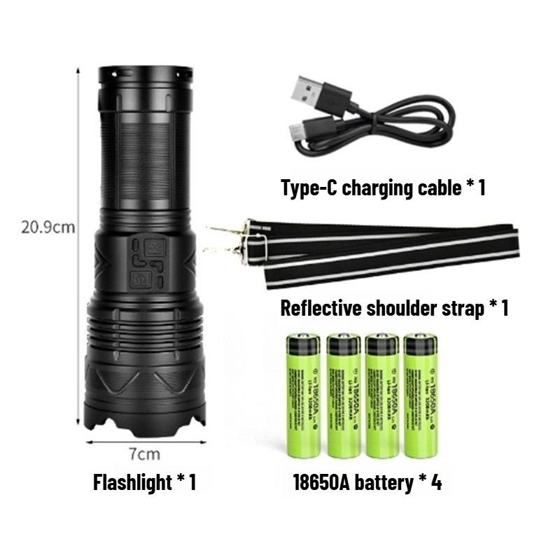 Lanternă LED Mare Super Luminoasă cu Bază Lungă Reîncărcabilă Ultra Puternică de Exterior Tactică Lampă de Mână Lanternă de Camping