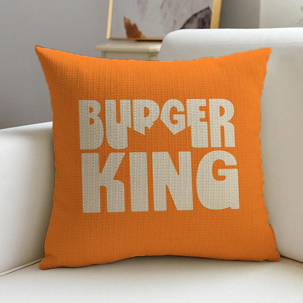 Cushion Cover Cushion Cover Pillowcase, Anti-Mite Invisible Zipper, Linen Sofa Cushion B-Burger K-King