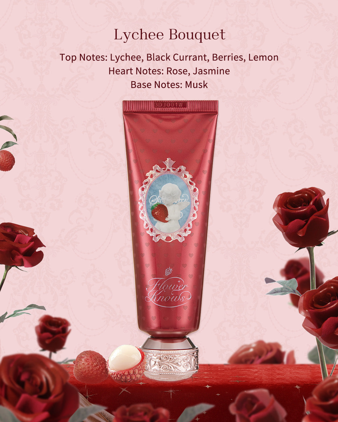 Flower Knows Kerst Beperkte Geurige Handcrème Aardbei Cupid Collectie Hydraterende Verzachtende Handlotion Holid brown