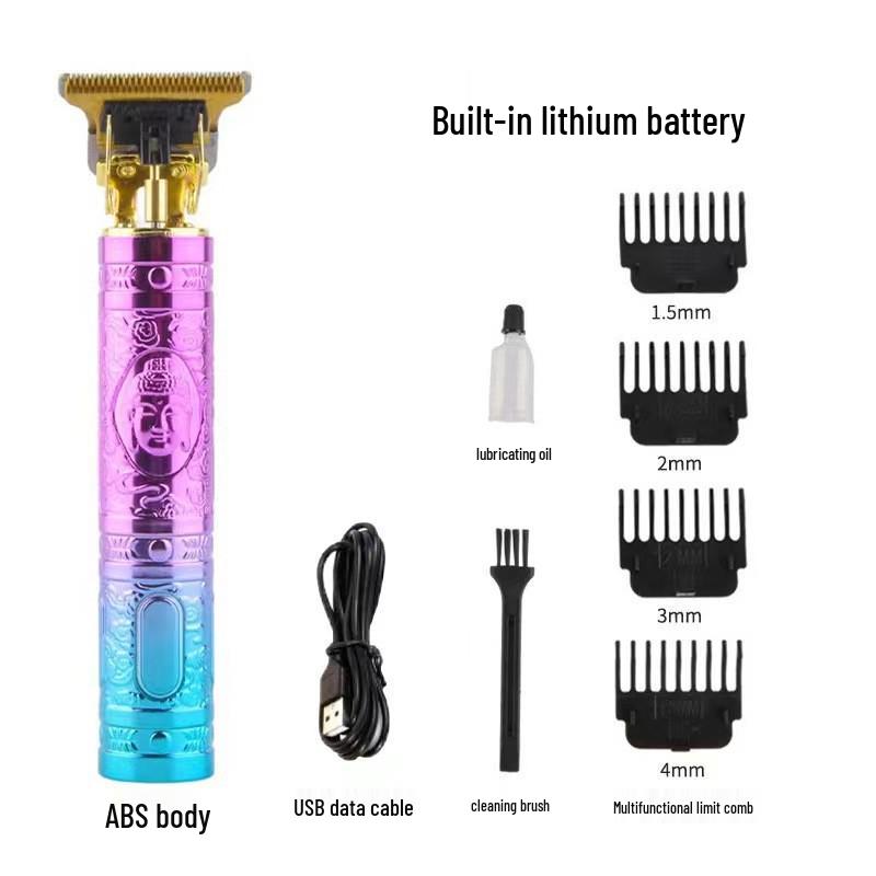 Professional Electric Hair Clipper for Barbers & Home: Precision Carving, Slicked Back Styles, Bald Head Trim.