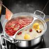 Edelstahl 12,6 Zoll Hot Pot mit doppelter Trennwand, Induktionskochfeld-kompatibel, Familien-Größe Chinesischer Hot Pot für Party