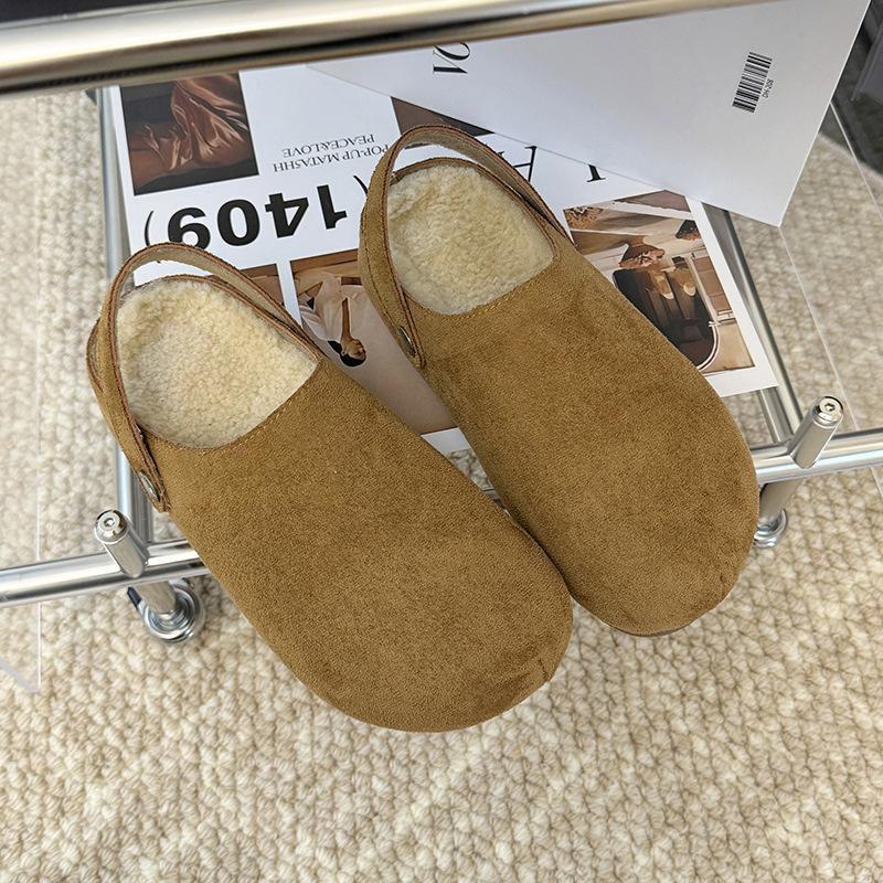 Comfortable and Versatile Thick-soled Cotton Slippers Women's New Velvet Warm Thick-soled Slippers In Autumn and Winter 2025 Outer Slippers