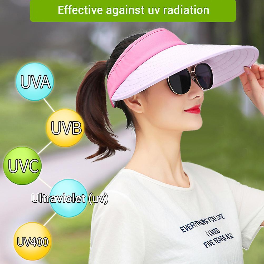 Sun Visor Hats Women Large Brim UV Protection Beach Adjustable Sun Hat for Outdoors