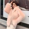 Winter Fashion Imitation Raccoon Fur Imitation Coat Women's Short Hooded Long-sleeved Light Imitation Fox Fur Coat