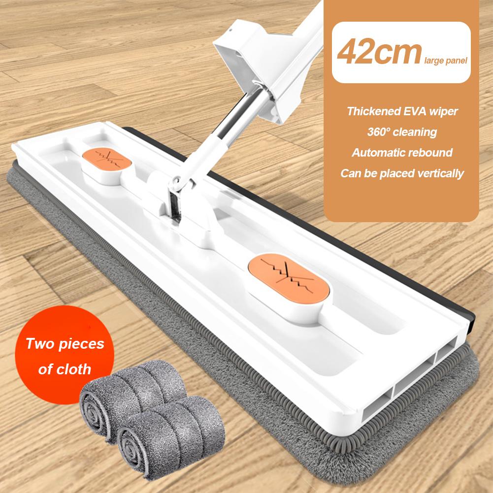 42cm Large Flat Mop 360 Rotating Dust Dry Wet Mop Long Handle Wall Cleaner Mop with 6pcs Rag For Cleaning Floors Home Tools