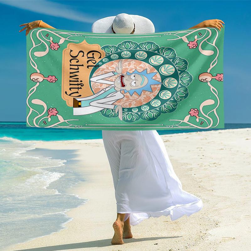 Rick and Morty Fashion Beach Towel: Ideal for Summer Adventures Soft, absorbent and quick drying suitable for swimming and bathing
