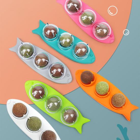Haustier Katzenminze Spielzeug rotierende Reinigung Katze Design Zähne in 1 Snacks 3 Kätzchen Katzenminze Ball Spielzeug Katzenbedarf
