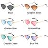 Trendy Gradient Cat Eye Sunglasses Multicolor New Stylish Party Sun Glasses UV400 Protection Rimless Shades for Women & Men