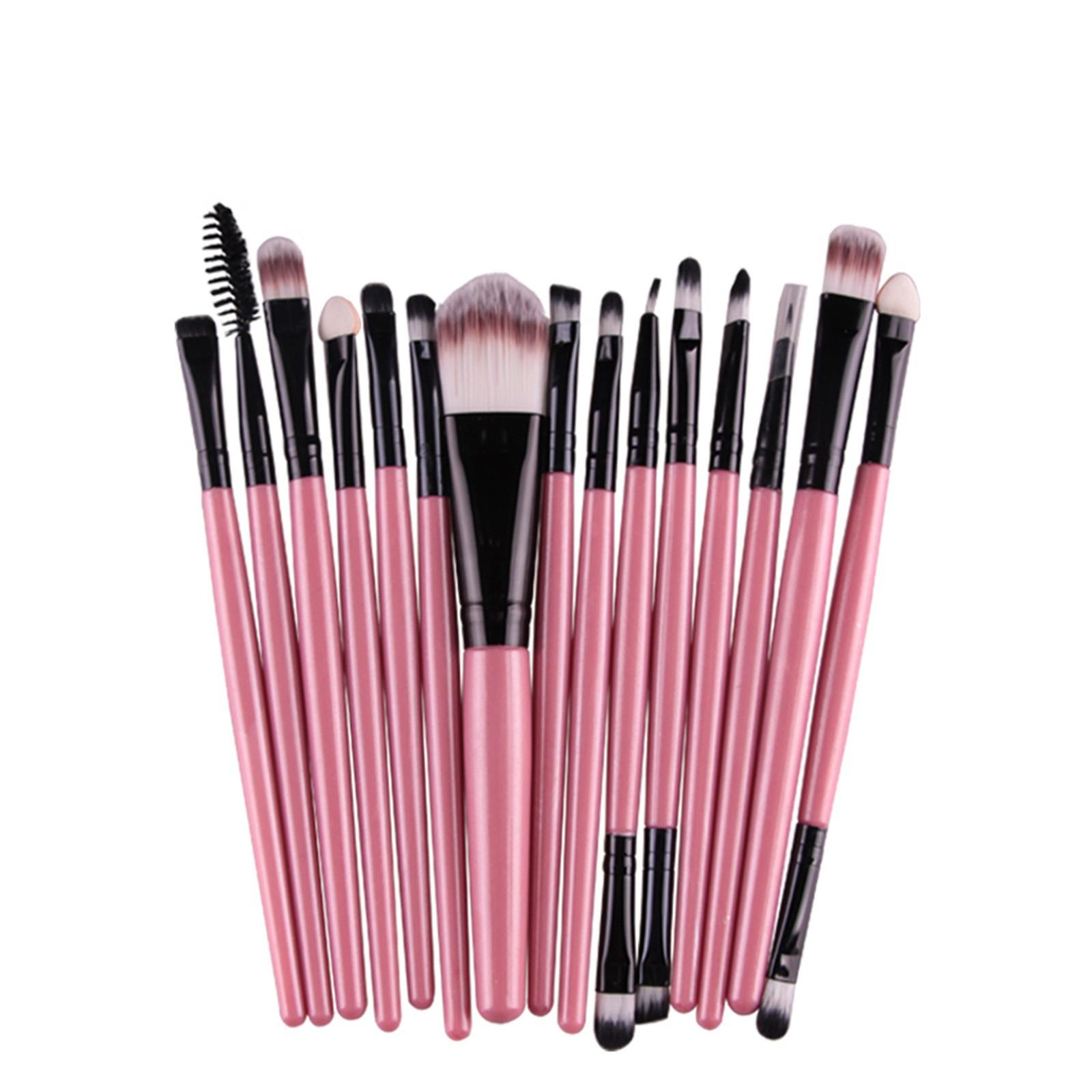 

Набор из 15 кистей для макияжа. Тональный крем, пудра, тени для век, брови