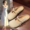 Cool slippers Mary Jane gentle evening shoes women's outer wear 2025 new spring and summer flat-bottomed soft-soled bag head half slippers